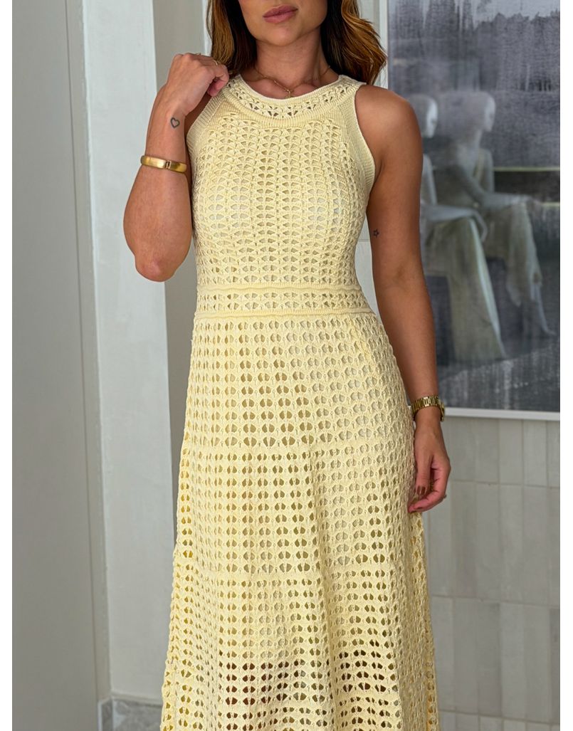Vestido Tricot Marcela Manteiga