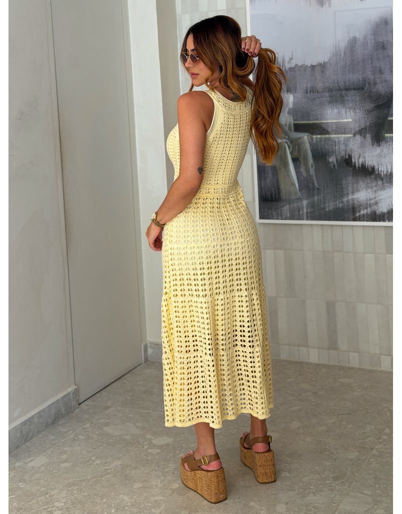 Vestido Tricot Marcela Manteiga