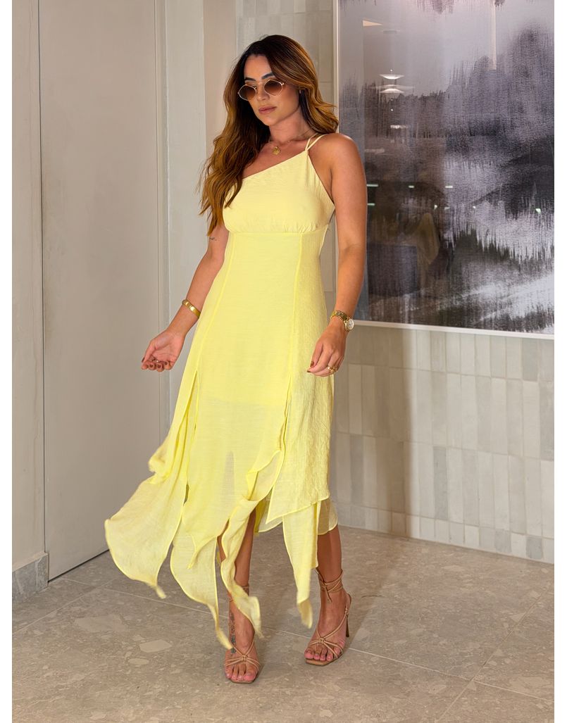 Vestido Midi Madalena Amarelo