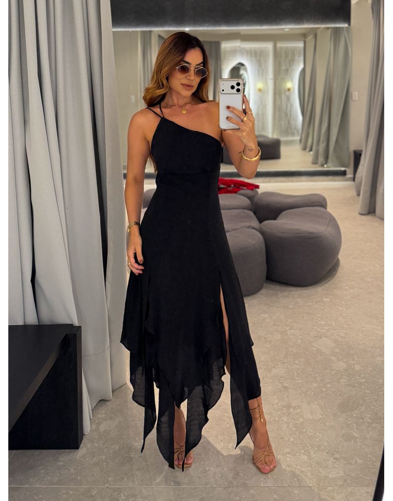 Vestido Midi Madalena Preto