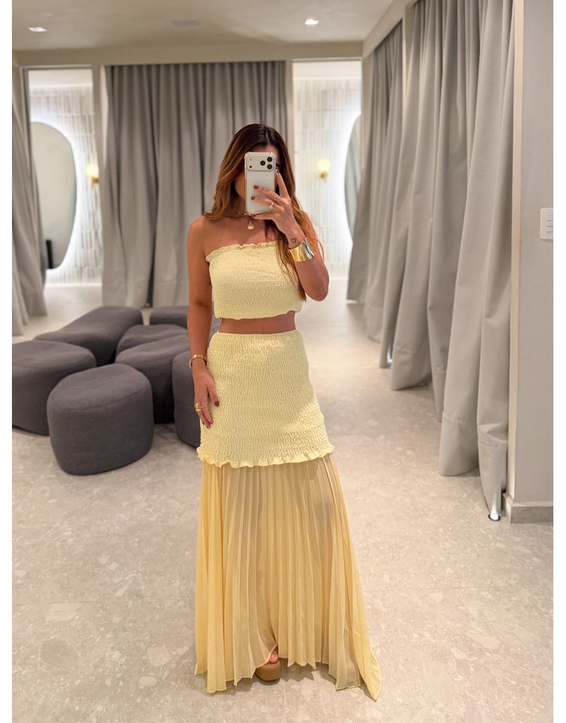 Conjunto Lastex Kim Amarelo 