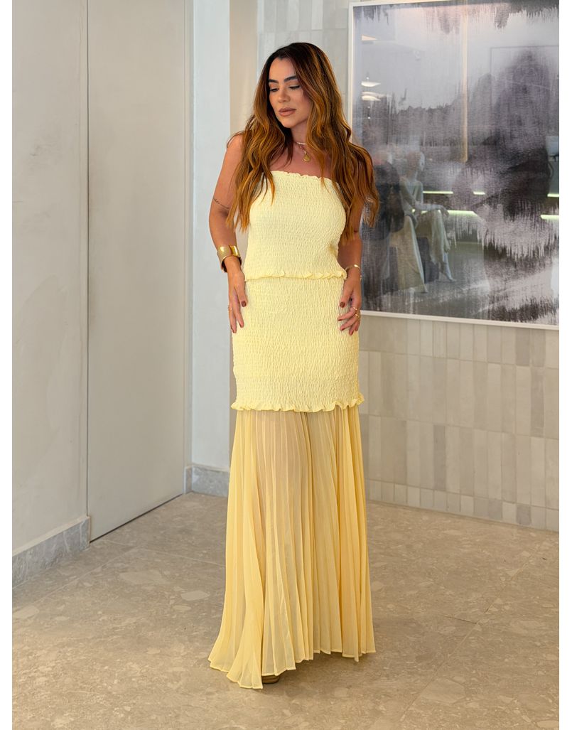 Conjunto Lastex Kim Amarelo 