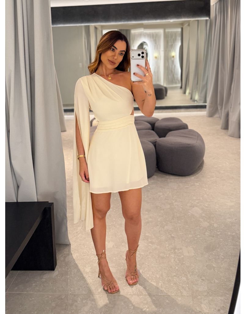 Vestido Ombro Só Otavia Marfim