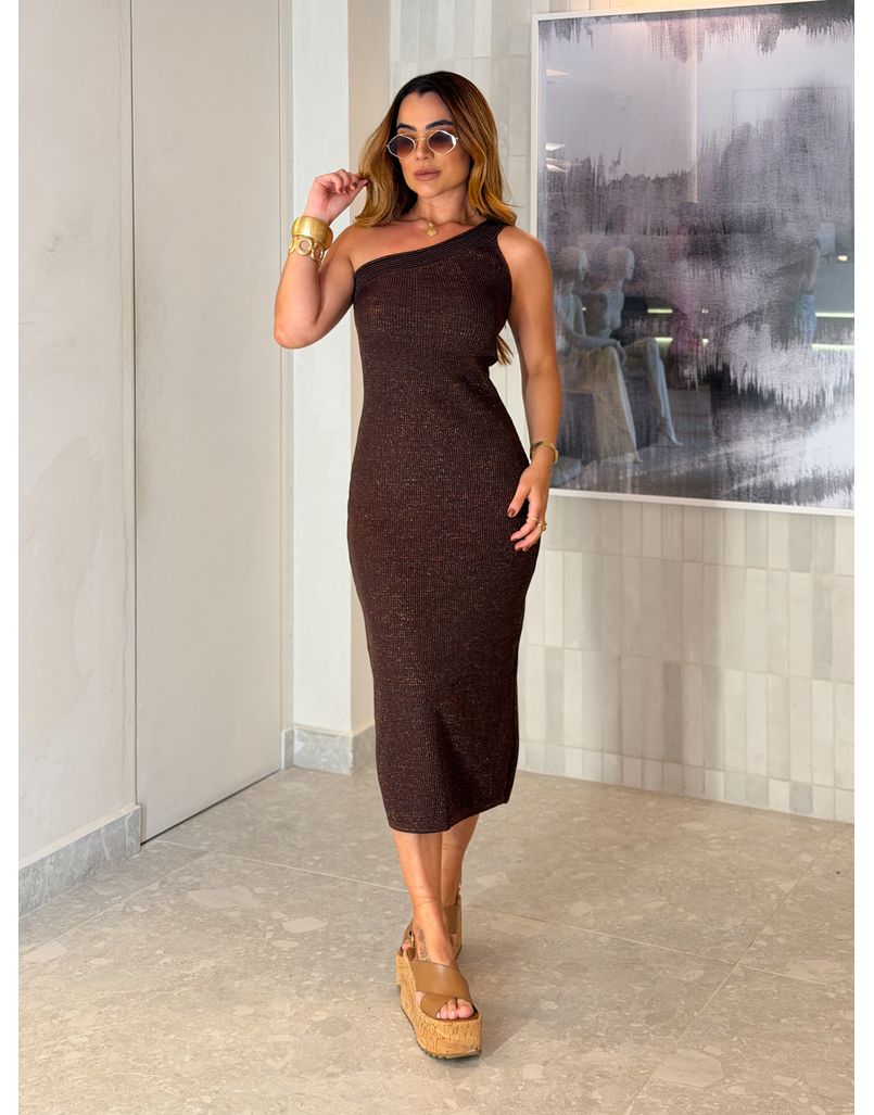 Vestido Lurex Morgana Café