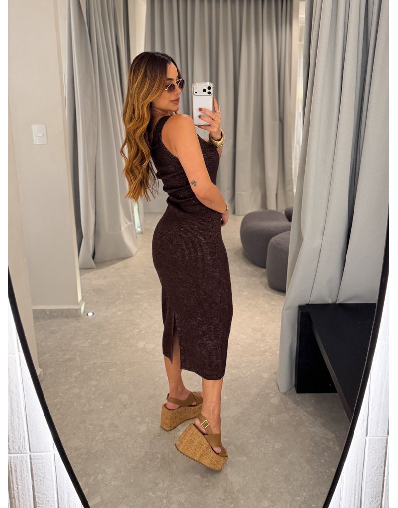 Vestido Lurex Morgana Café