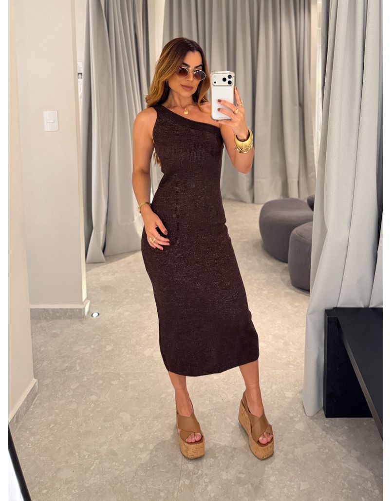 Vestido Lurex Morgana Café