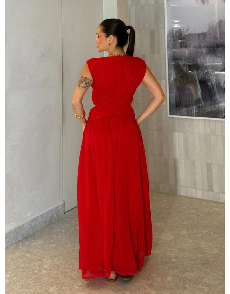 Vestido Chiffon Atena Vermelho