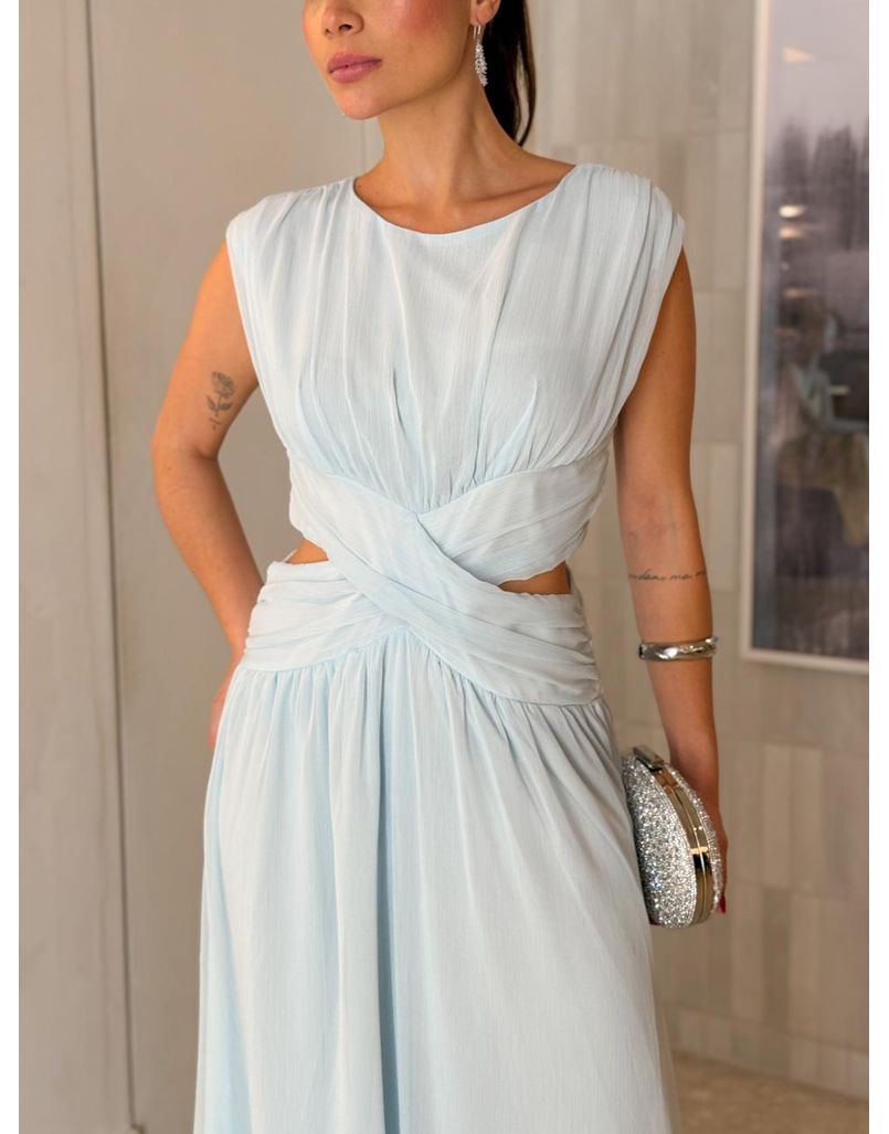 Vestido Chiffon Atena Azul
