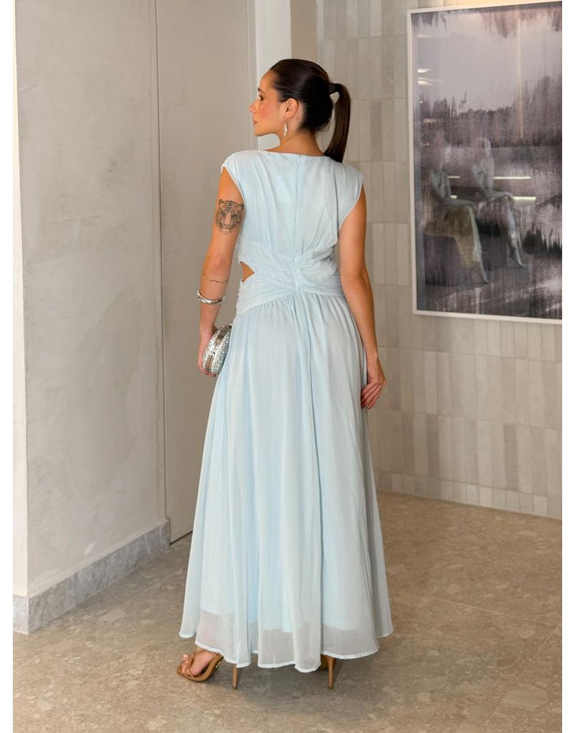 Vestido Chiffon Atena Azul