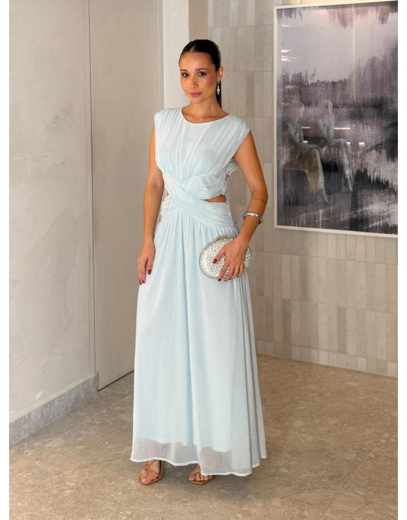 Vestido Chiffon Atena Azul
