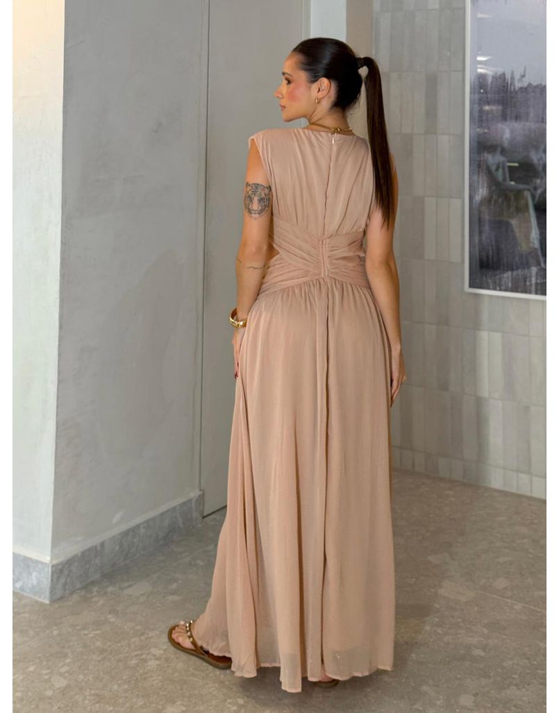 Vestido Chiffon Atena Champagne 