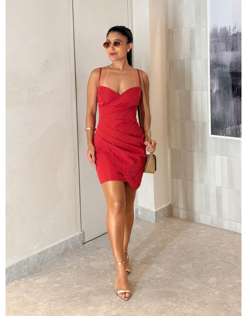 Vestido Assimétrico Beatriz Vermelho