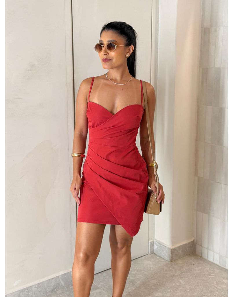 Vestido Assimétrico Beatriz Vermelho