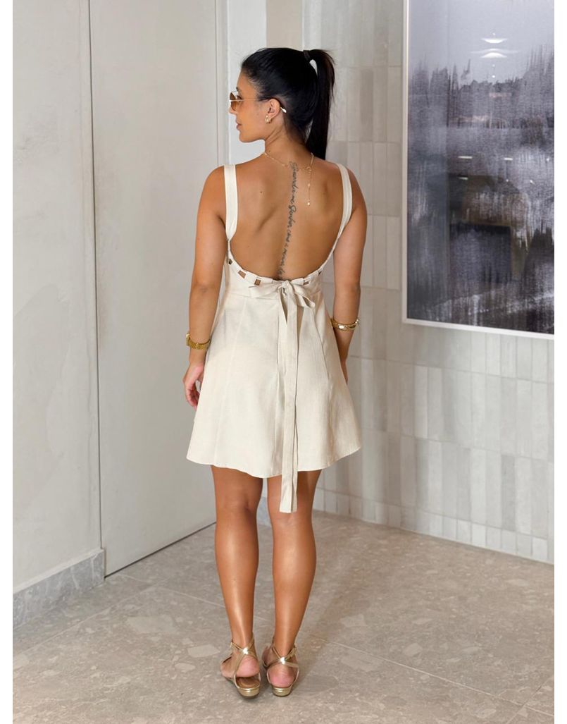 Vestido Pregas Brenda Areia 