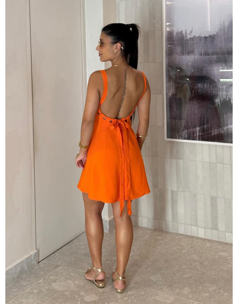 Vestido Pregas Brenda Aperol