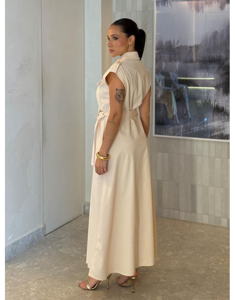 Vestido Botões Eloise Manteiga