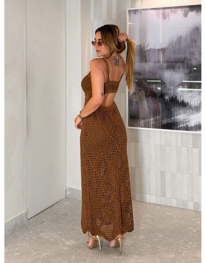 Vestido Tricot Lurex Catarina Café
