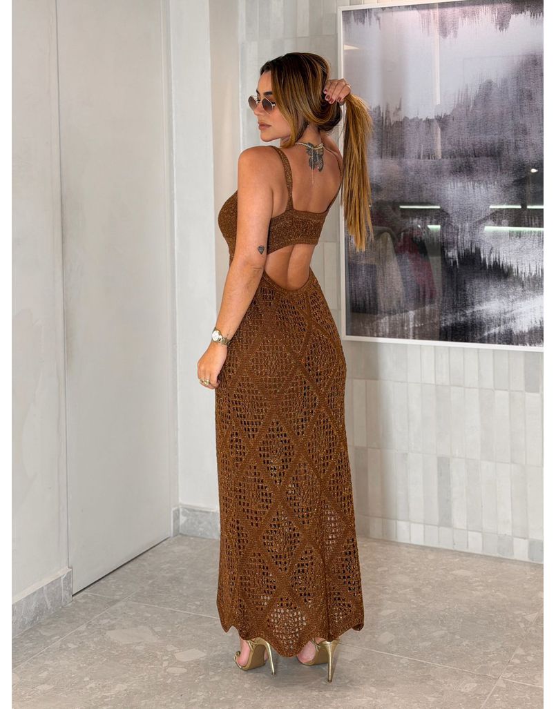 Vestido Tricot Lurex Catarina Café