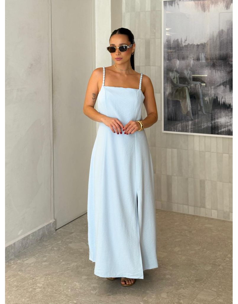 Vestido Midi Basic Geórgia Baby Blue
