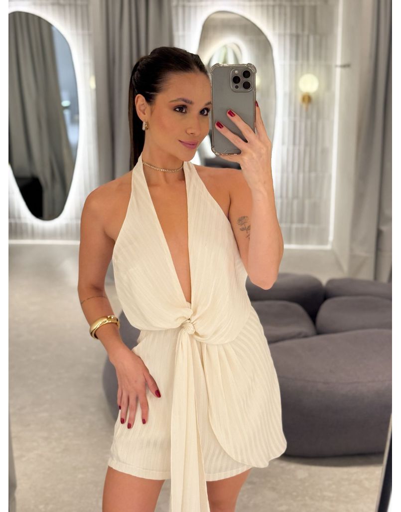 Vestido Decote Giovanna Champagne