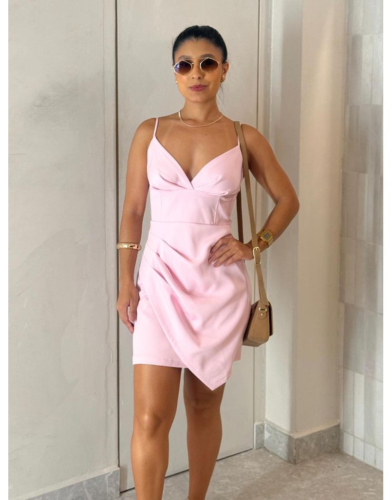 Vestido Pregas Mari Rosa