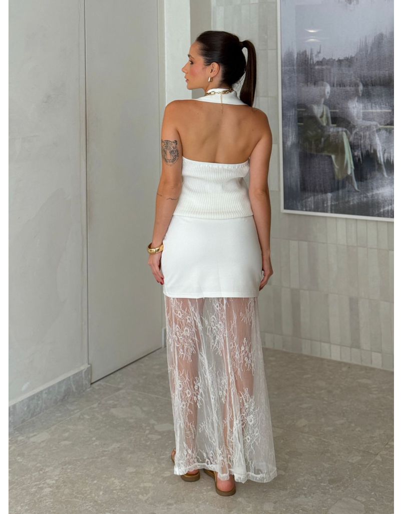 Saia Rendada Ivy Branca