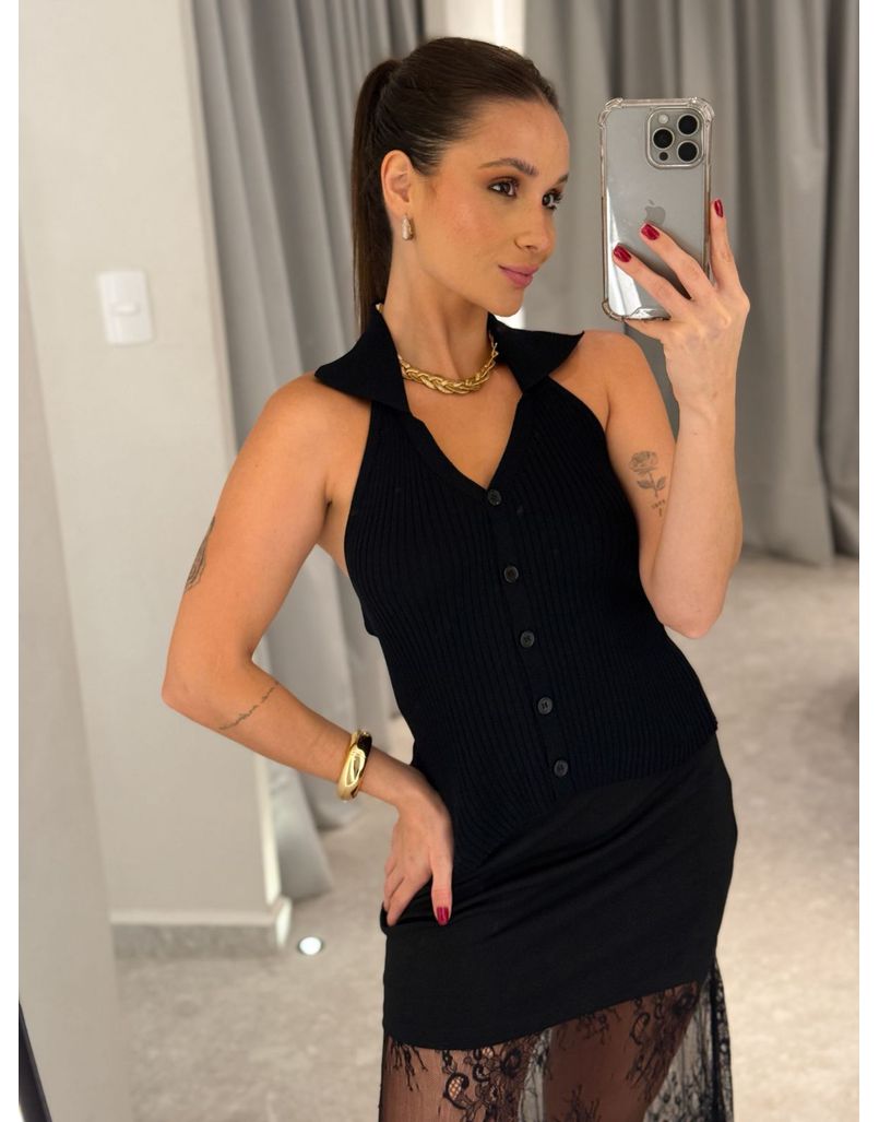 Blusa Tricot Frente Única Miranda Preto 