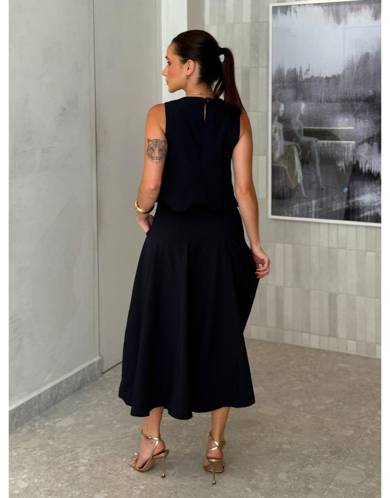Conjunto Saia Midi Nádia Preto