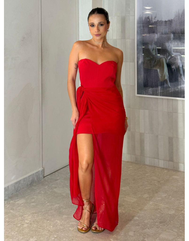 Vestido Amarração Tamires Vermelho