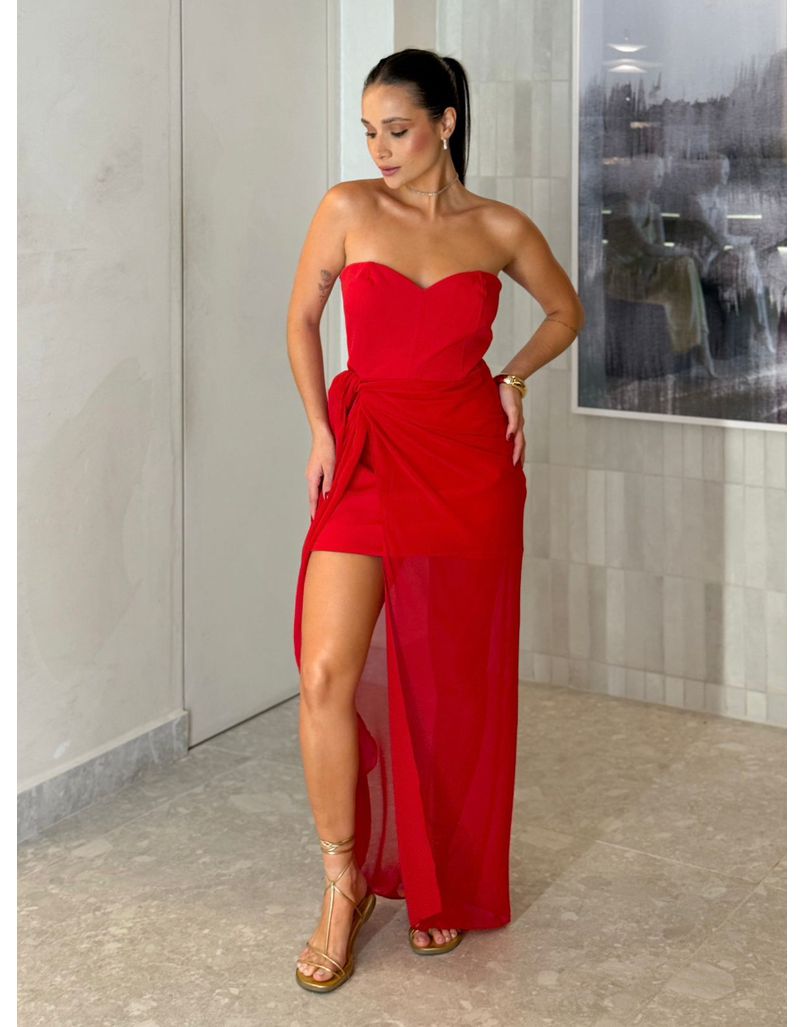 Vestido Amarração Tamires Vermelho