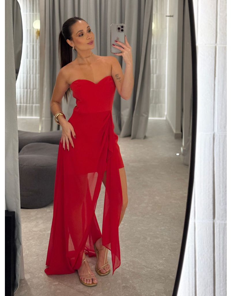 Vestido Amarração Tamires Vermelho