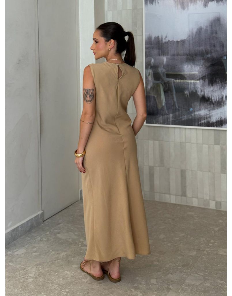 Vestido Midi Regata Virginia Cáqui 