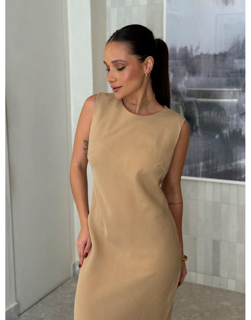Vestido Midi Regata Virginia Cáqui 
