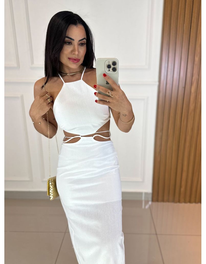 Vestido Midi Nápoles Branco