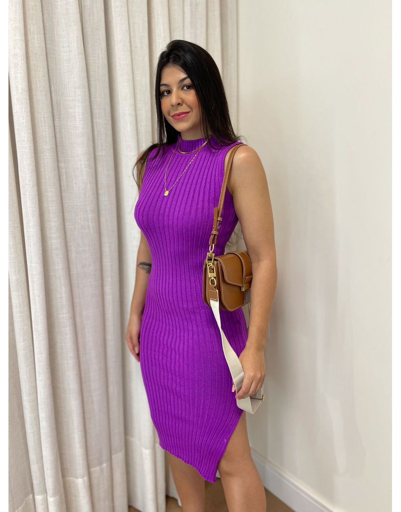 Vestido Tricot Betânia Roxo - Loja La Mina 