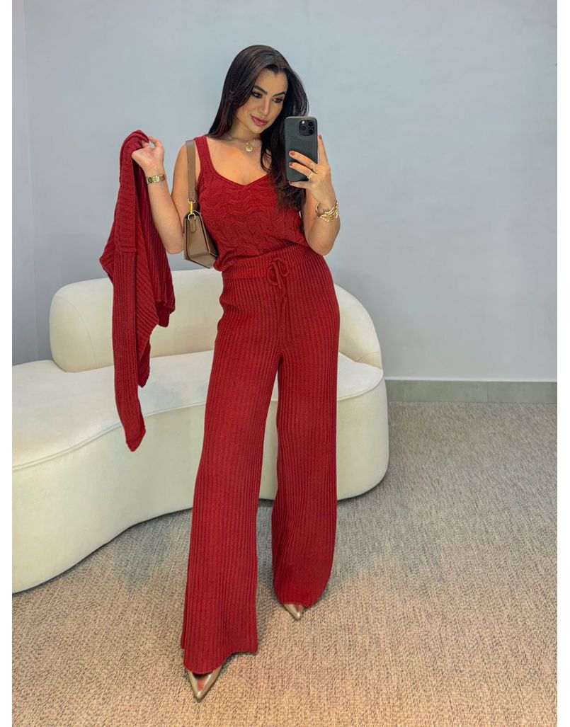 Conjunto Tricot Bélgica Vermelho