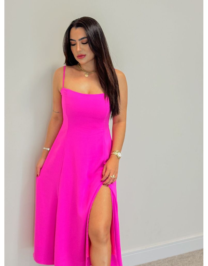 Vestido Midi Fenda Alice Pink