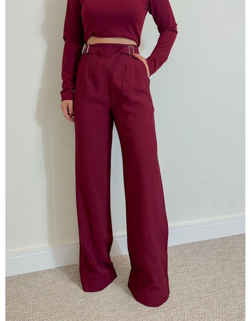 Calça Pantalona Fivela Thais Cherry