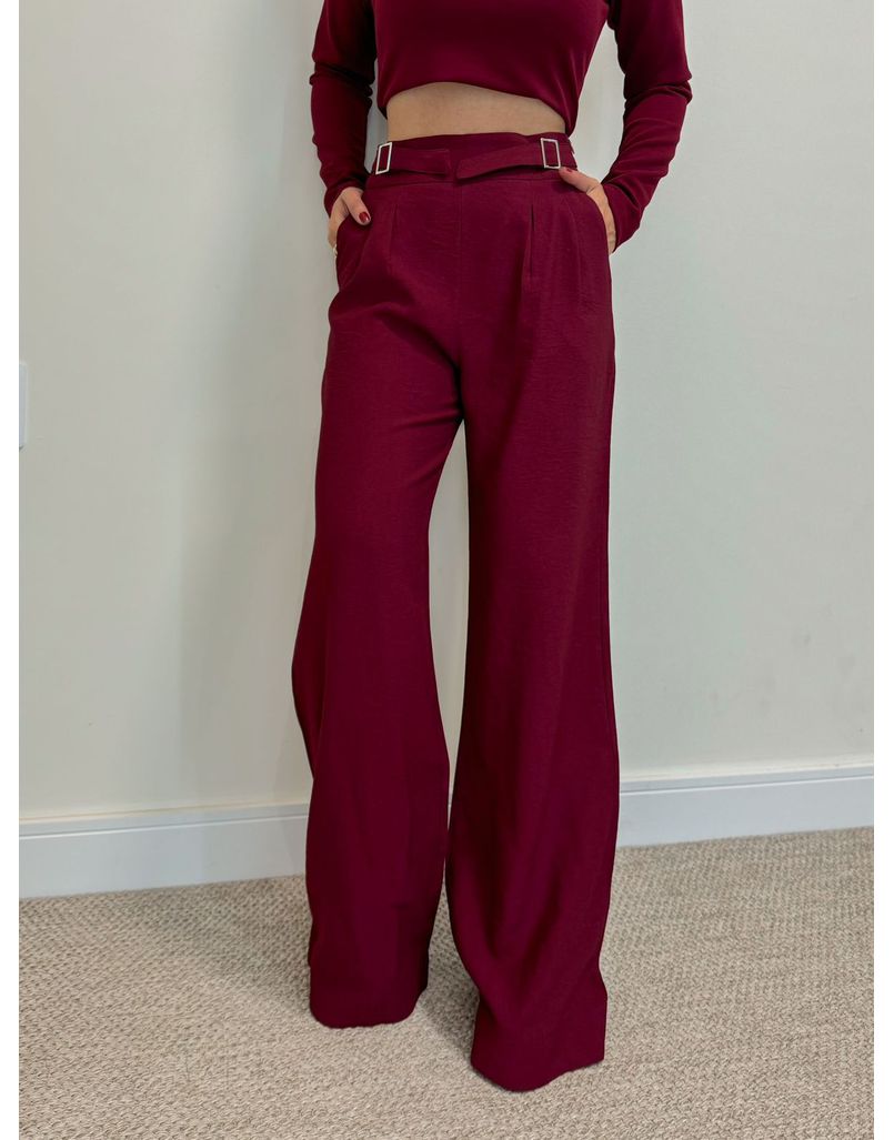 Calça Pantalona Fivela Thais Cherry