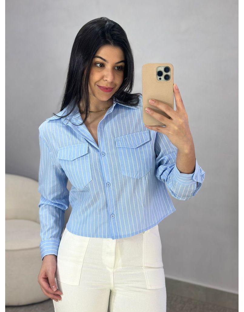 Camisa Listrada Luísa Azul