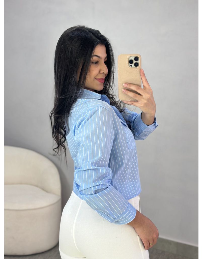 Camisa Listrada Luísa Azul