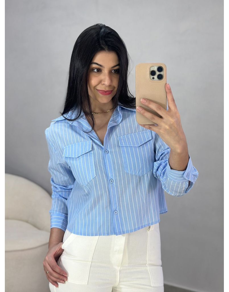 Camisa Listrada Luísa Azul