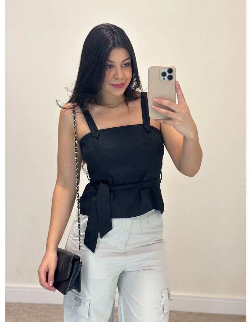 Blusa Liane Preta - Loja La Mina 