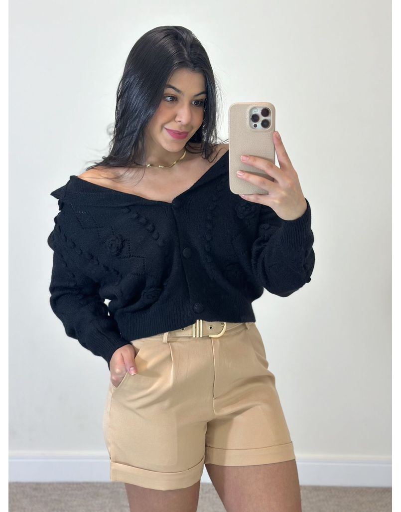 Blusa Flowers Lila Preto 