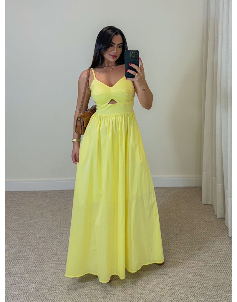 Vestido Midi Cancún Amarelo - Loja La Mina 