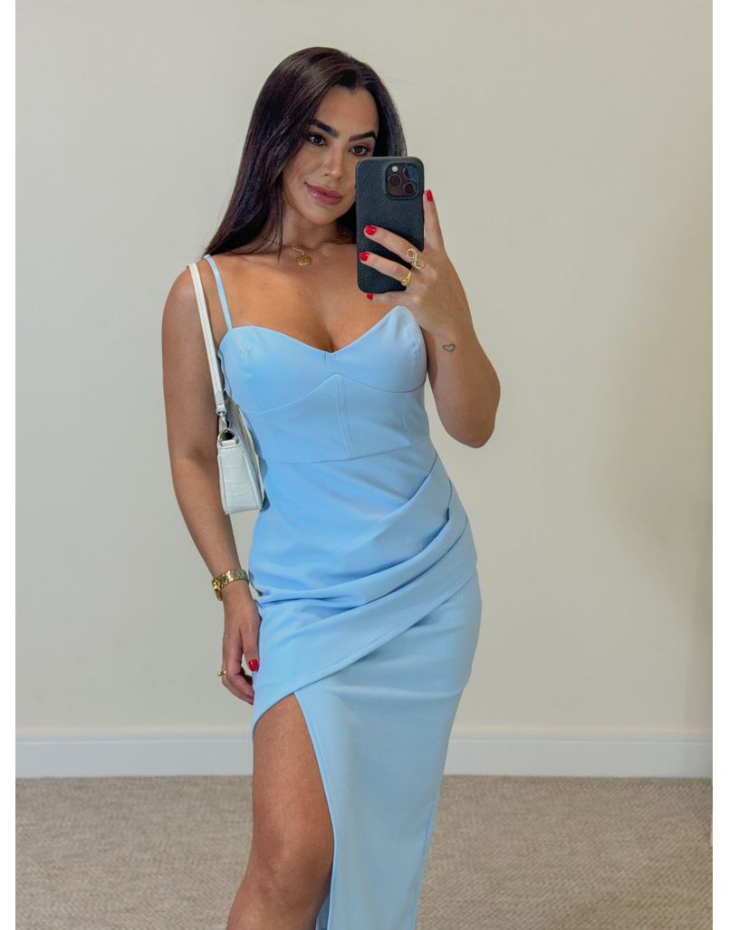 Vestido Midi Noruega Azul