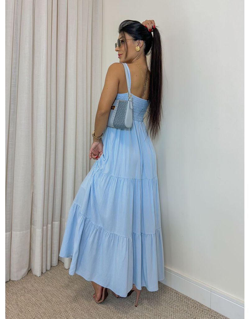 Vestido Midi Grécia Azul