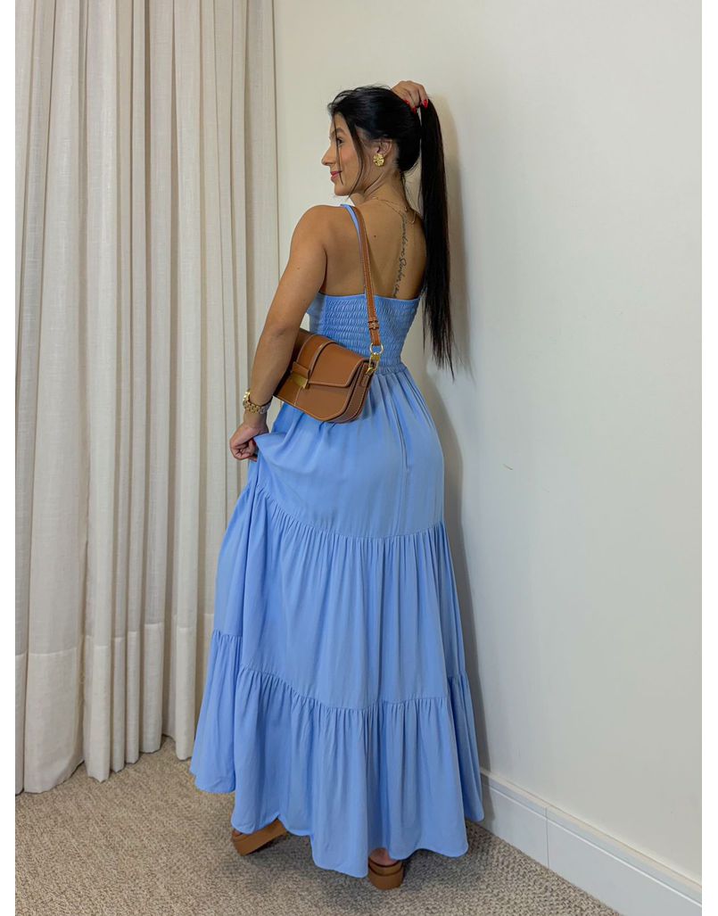 Vestido Midi Atenas Azul Bebê