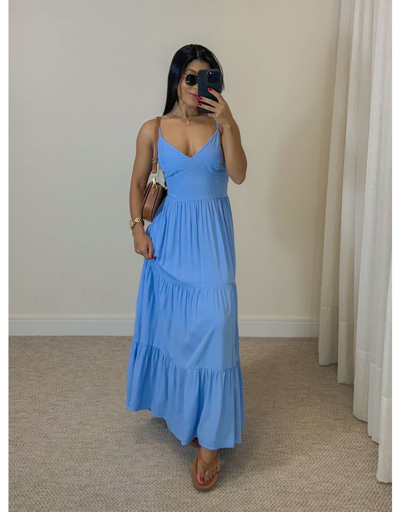 Vestido Midi Atenas Azul Bebê