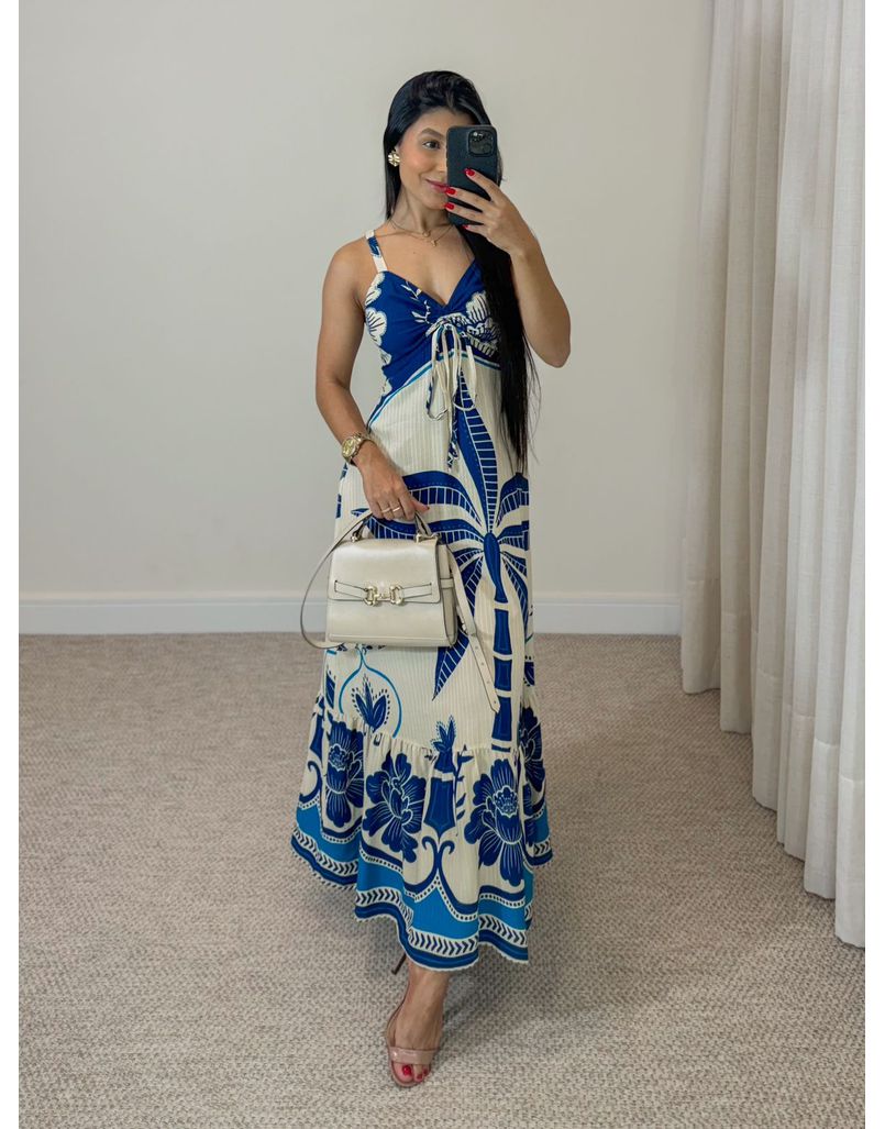 Vestido Estampado Ilhabela Azul 